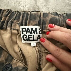 Pam & Gela Tan Leopard Print Pants